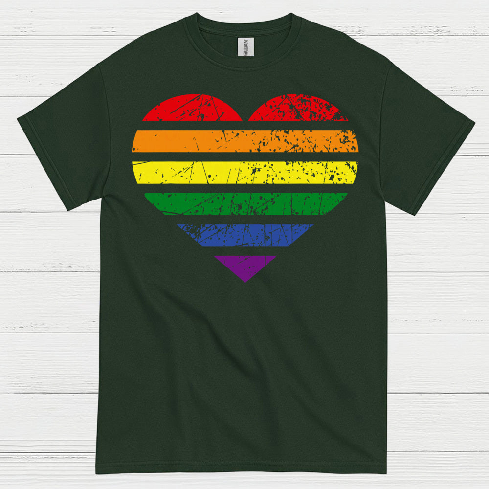 Vintage Rainbow Heart Pride T Shirt