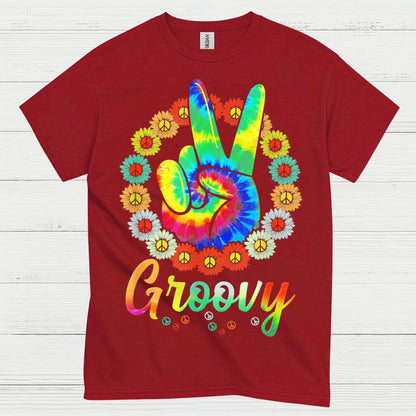 Groovy Tie Dye Peace Sign T Shirt