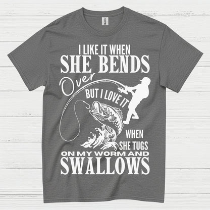 She Bends Fishing T Shirt