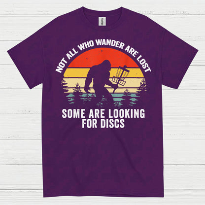 Not All Who Wander Bigfoot Disc Golf T Shirt