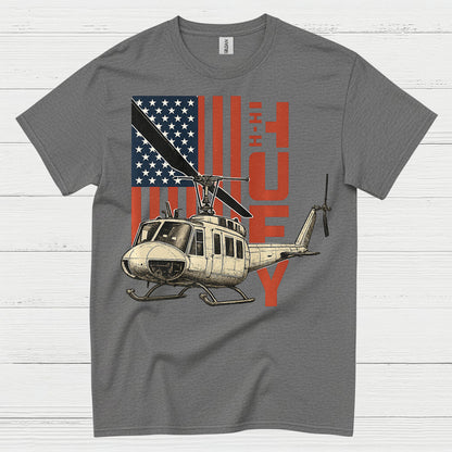 UH-1 Huey American Flag Military T Shirt