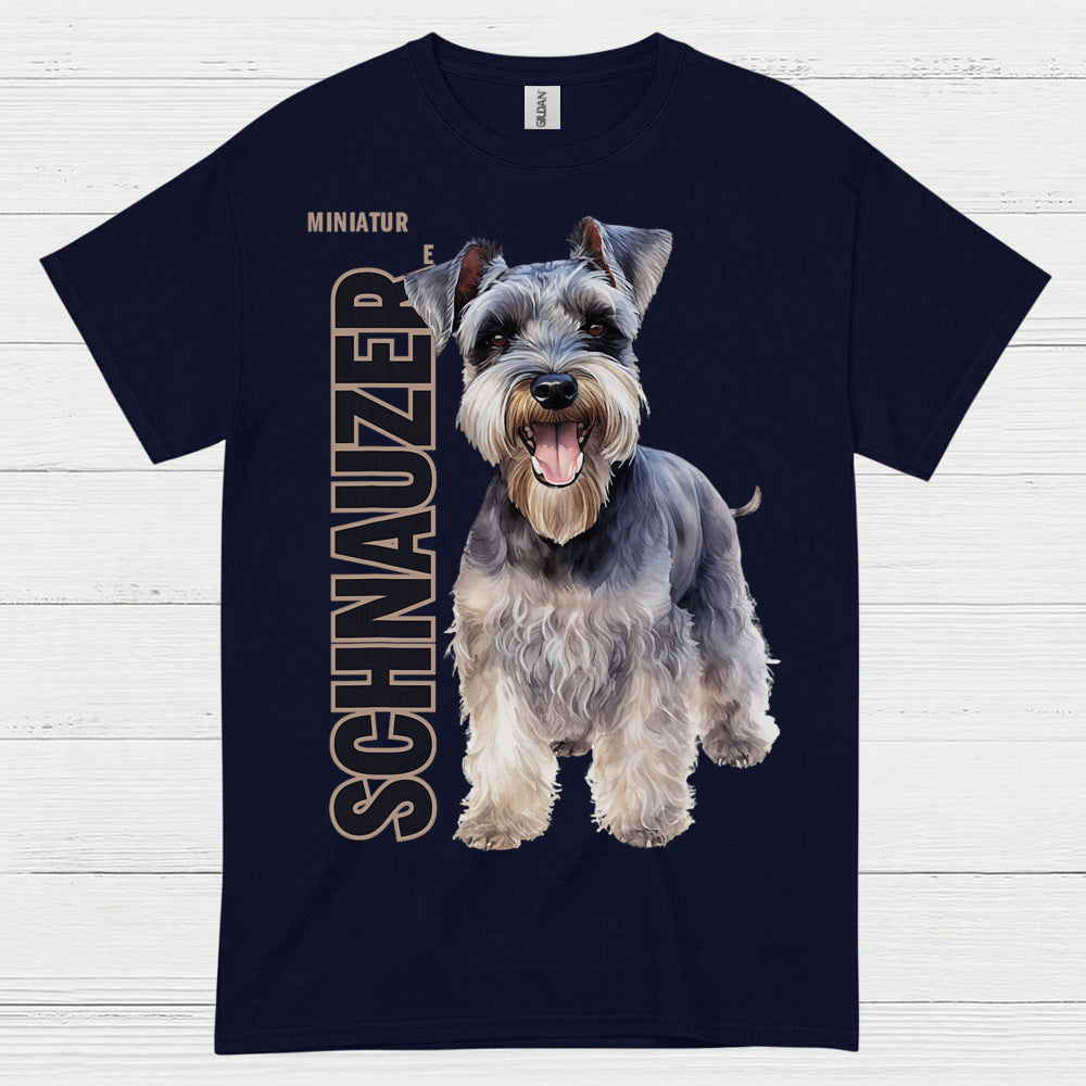 Miniature Schnauzer Realistic Dog Art T Shirt