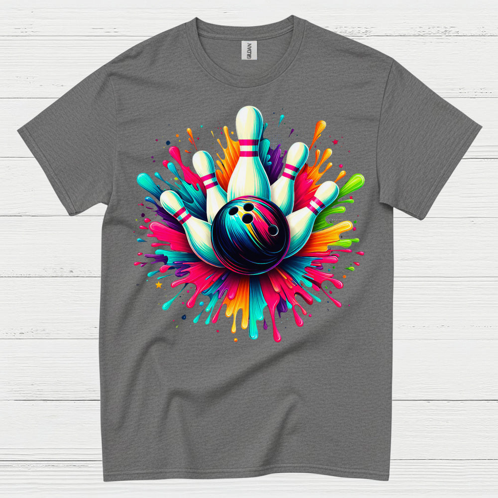 Bowling Chaos Glitch Humor T Shirt