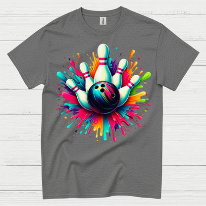 Bowling Chaos Glitch Humor T Shirt
