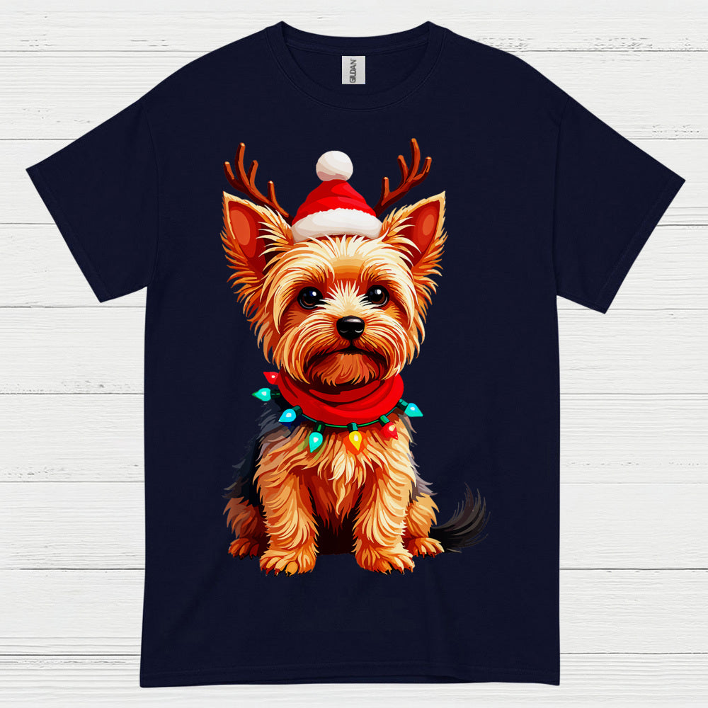Cute Christmas Yorkie Dog Lover T Shirt