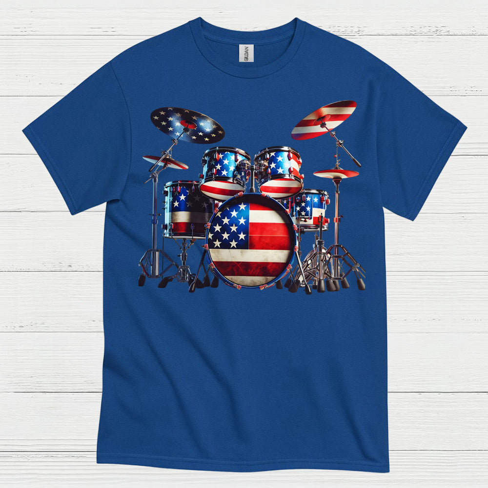 American Flag Drums T Shirt