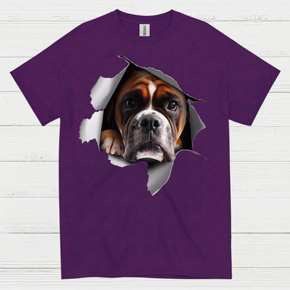 Peeking Boxer Dog T Shirt