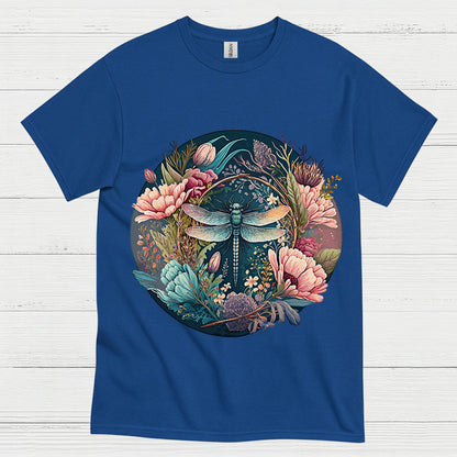 Dragonfly Floral Harmony T Shirt