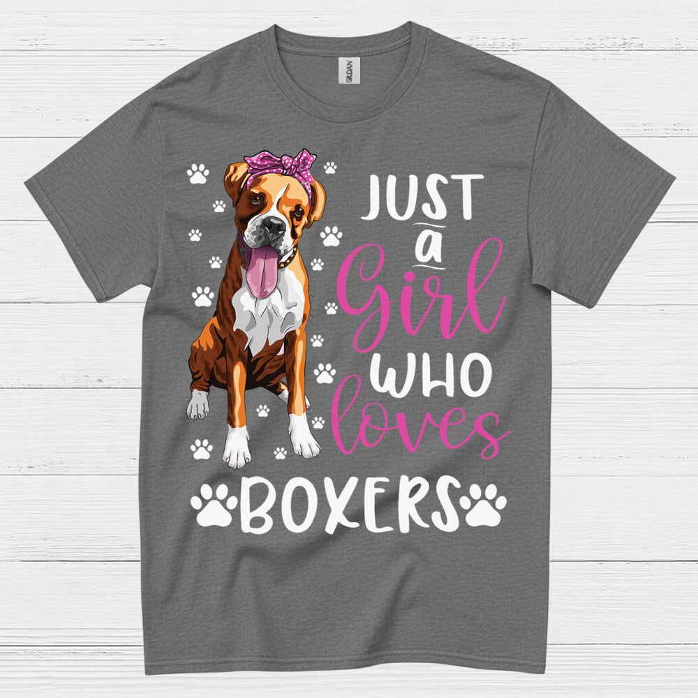 Just A Girl Loves Boxers T Shirt