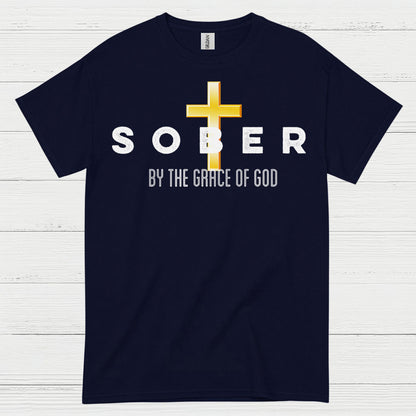 Saved By Grace Sober Christian T Shirt