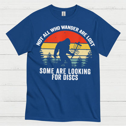 Not All Who Wander Bigfoot Disc Golf T Shirt