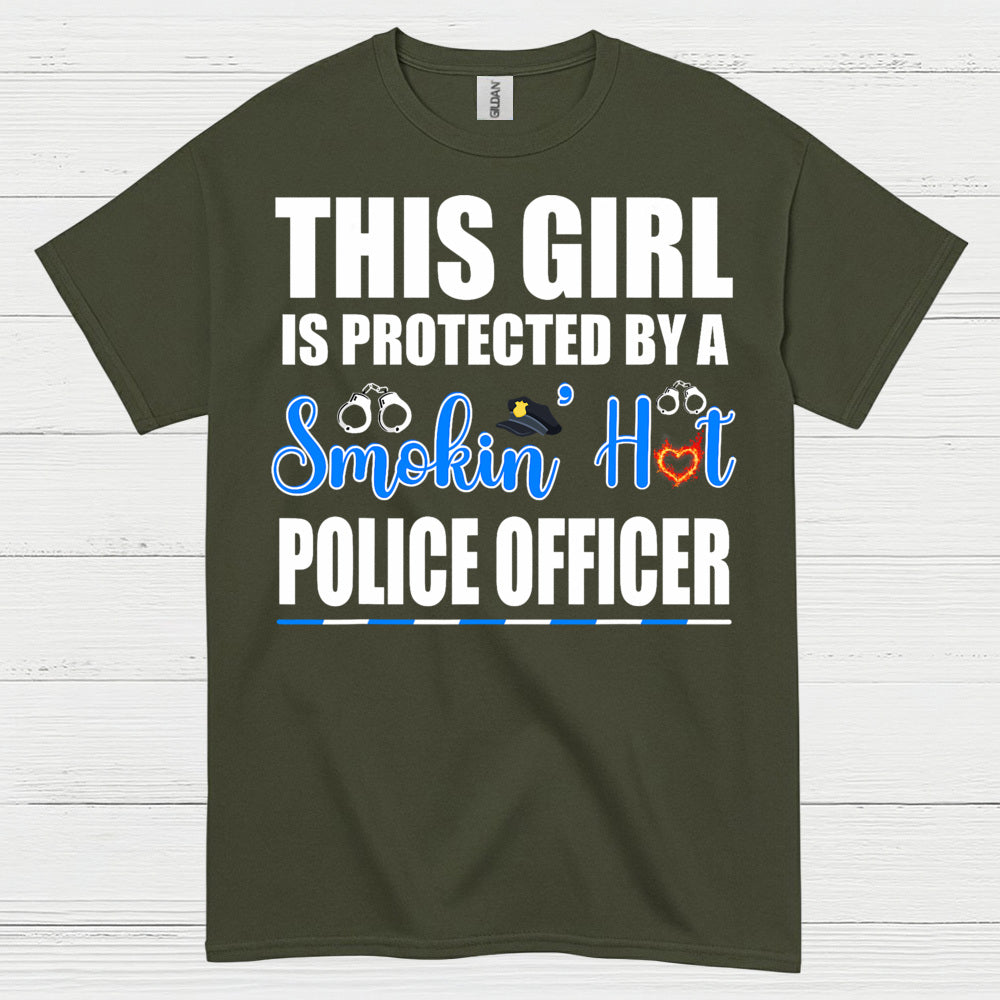 Protected By A Police Officer Love T Shirt