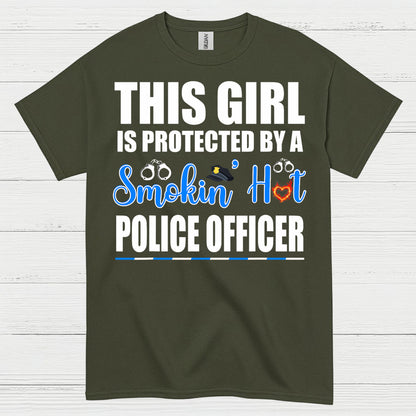 Protected By A Police Officer Love T Shirt