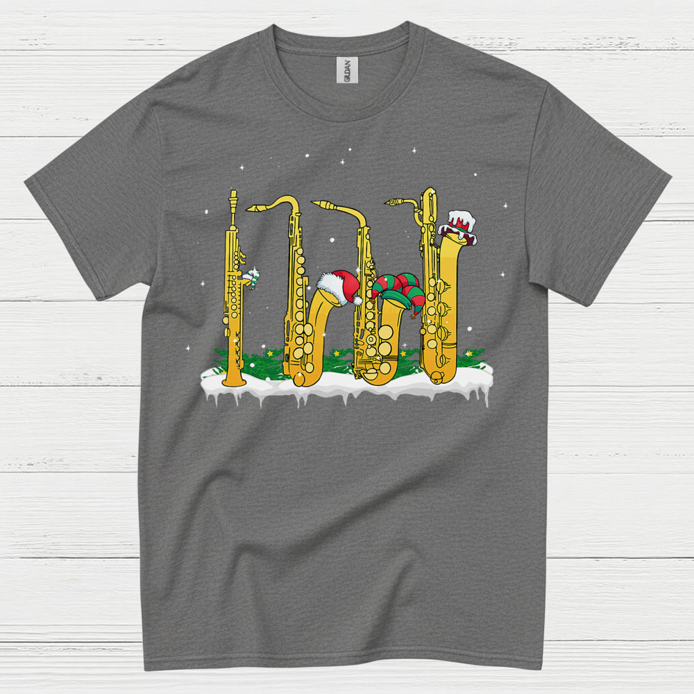 Christmas Saxophone Band Holiday T Shirt