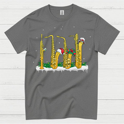 Christmas Saxophone Band Holiday T Shirt