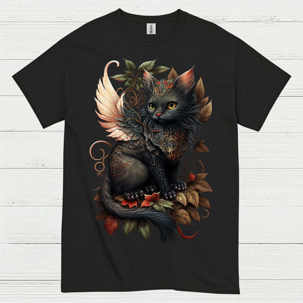 Mystical Winged Cat Dragon T Shirt