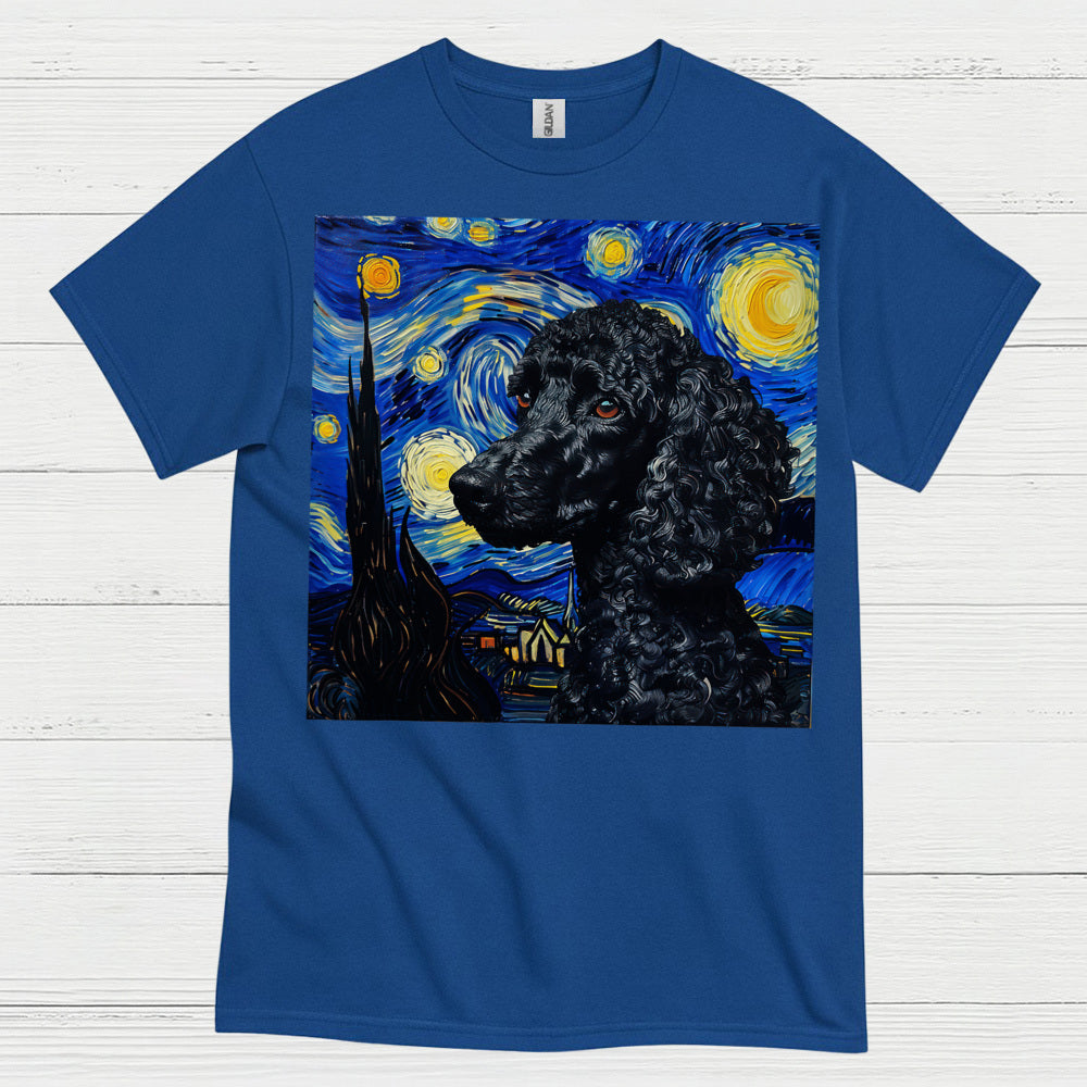 Elegant Poodle Starry Night Art T Shirt