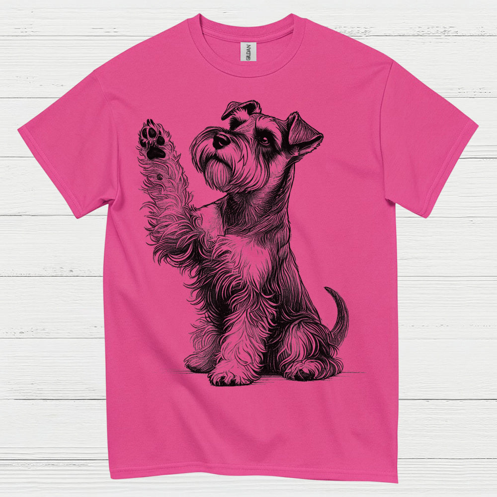 Cute Schnauzer Paw Art Dog Lover T Shirt