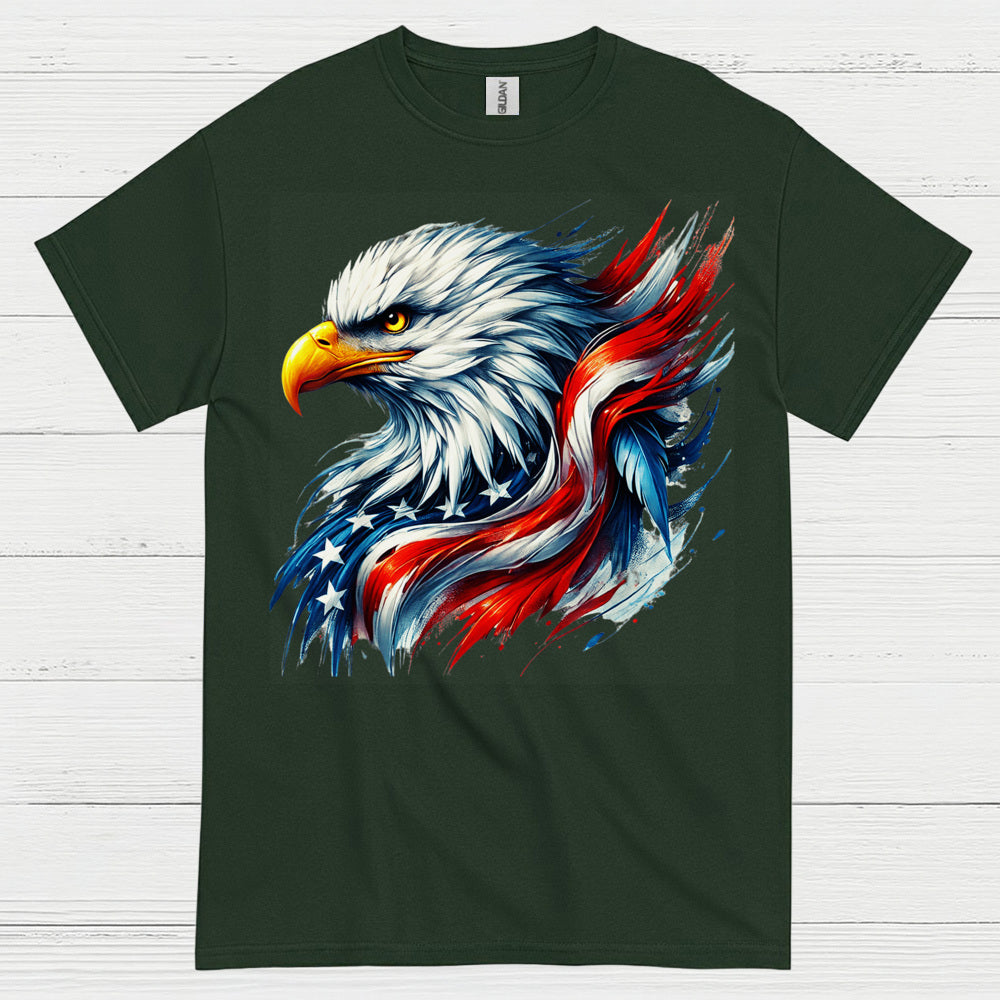 American Bald Eagle Patriotic Brush Freedom T Shirt