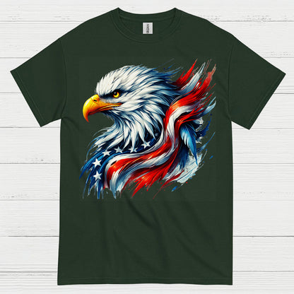 American Bald Eagle Patriotic Brush Freedom T Shirt