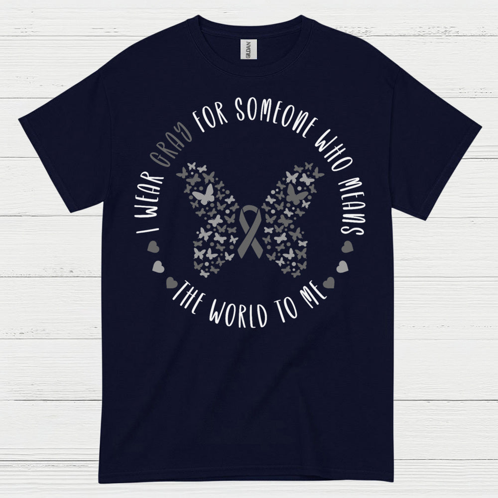 Gray Ribbon Love And Support Awareness T Shirt