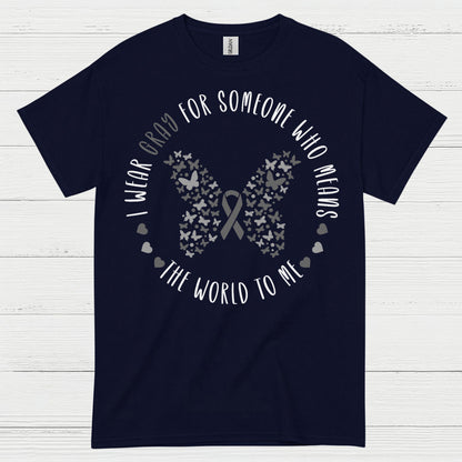 Gray Ribbon Love And Support Awareness T Shirt