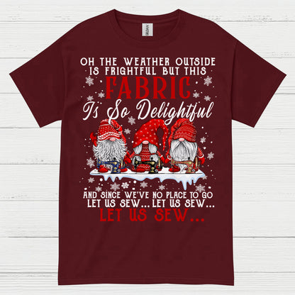Let Us Sew Christmas Sewing Humor T Shirt