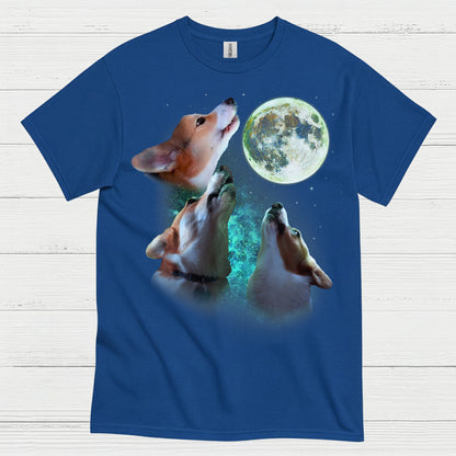 Howling Corgis Moon Night T Shirt