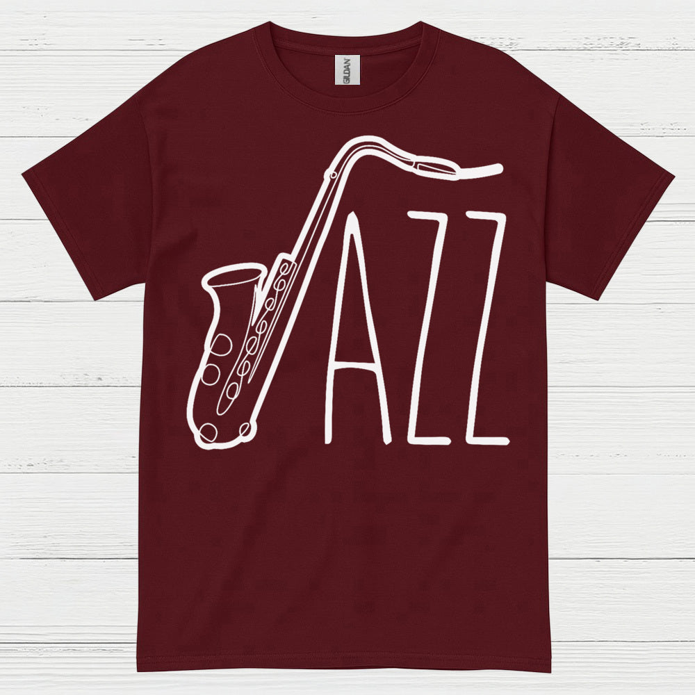 Jazz Saxophone Minimal Line Art T Shirt