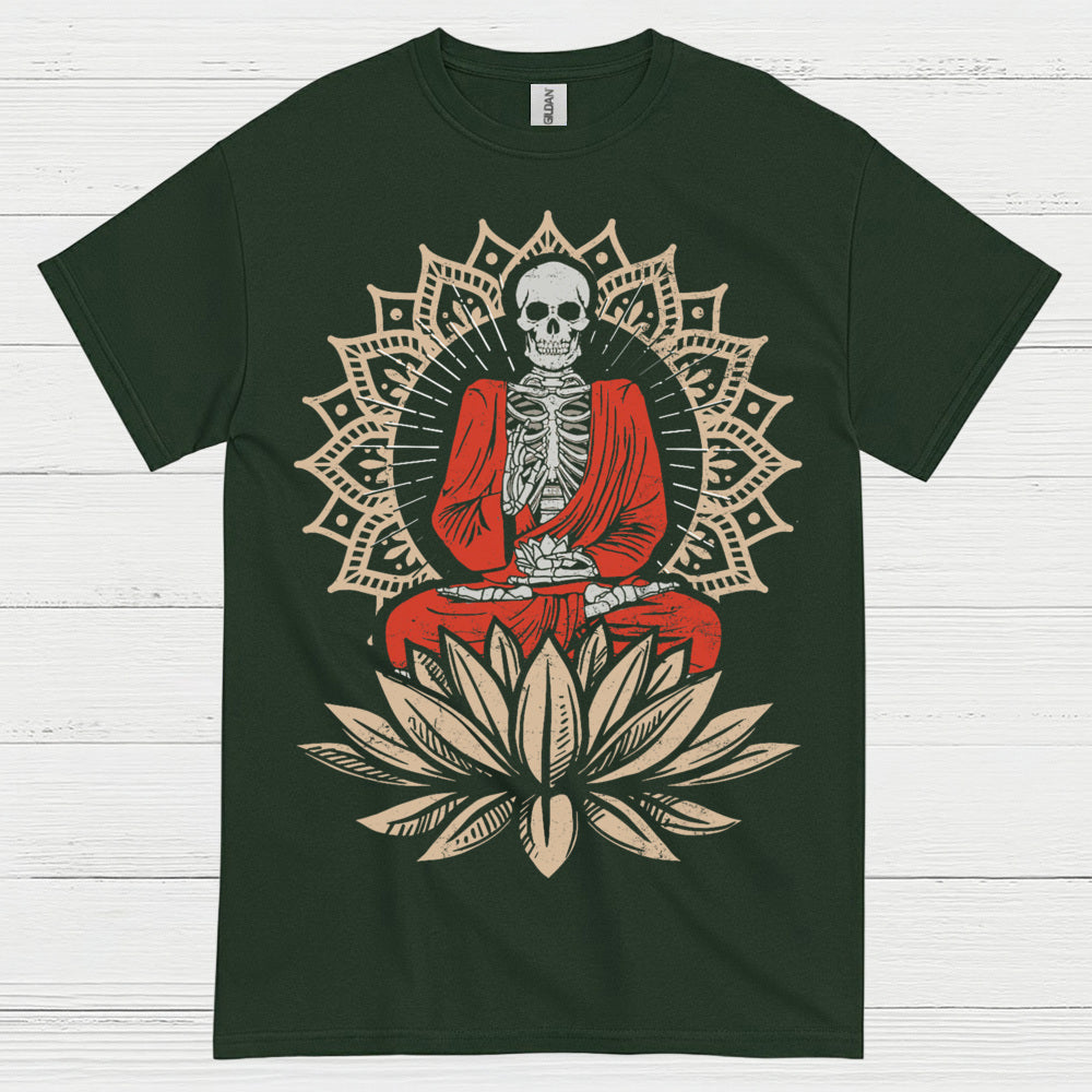 Skeleton Buddha Meditation Art T Shirt