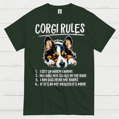 Corgi Rules Funny Dog T Shirt