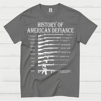 History Of American Defiance Patriotic Gun T Shirt