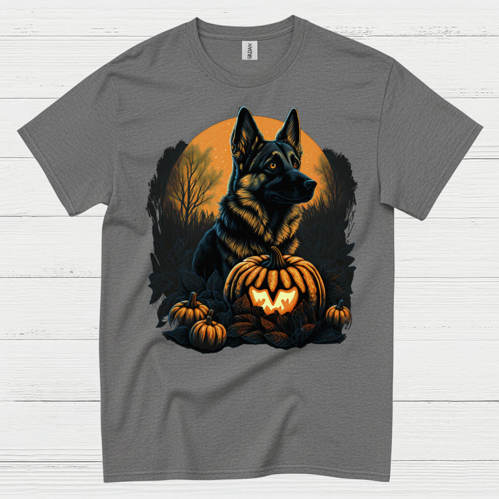 German Shepherd Halloween Pumpkin Night T Shirt