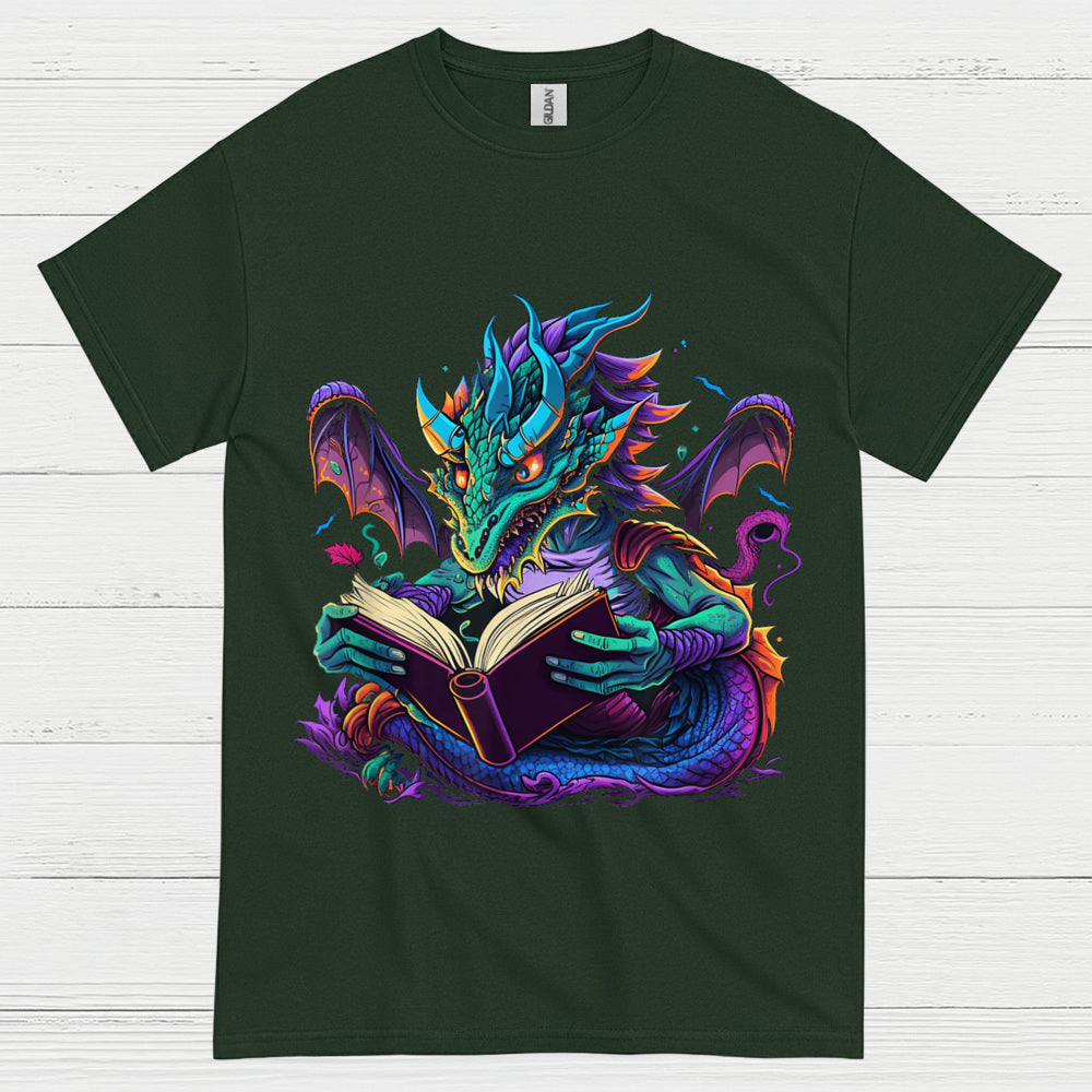 Colorful Reading Dragon T Shirt
