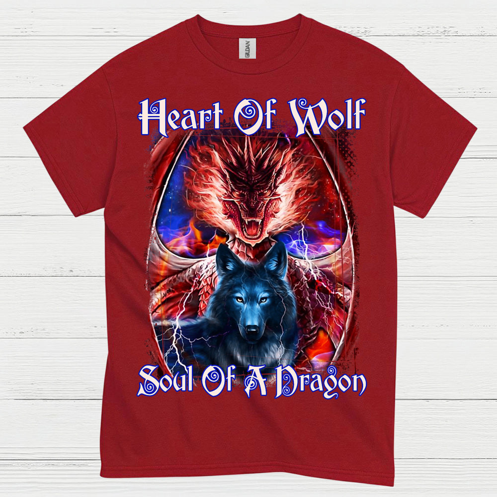 Heart Of Wolf Soul Of A Dragon T Shirt