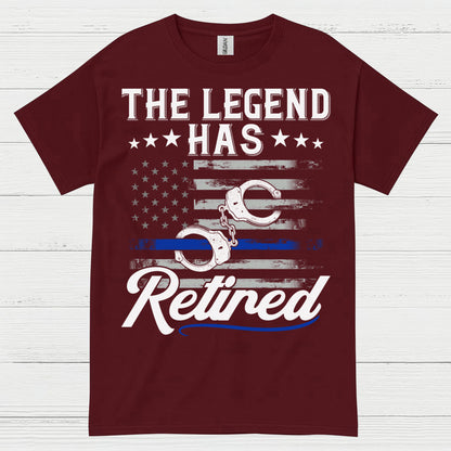 Retired Police Legend Thin Blue Line T Shirt