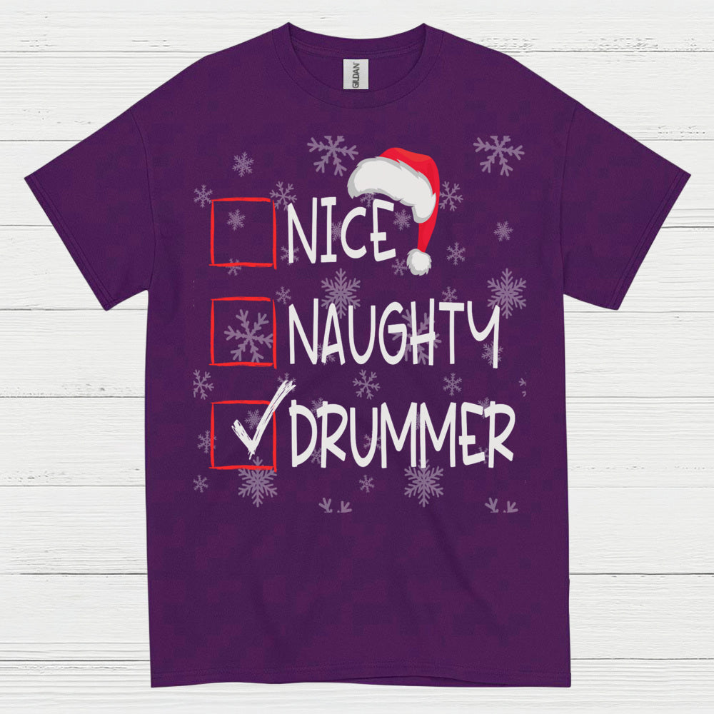 Checked Drummer Christmas T Shirt