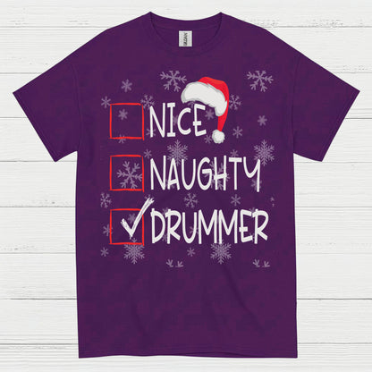 Checked Drummer Christmas T Shirt