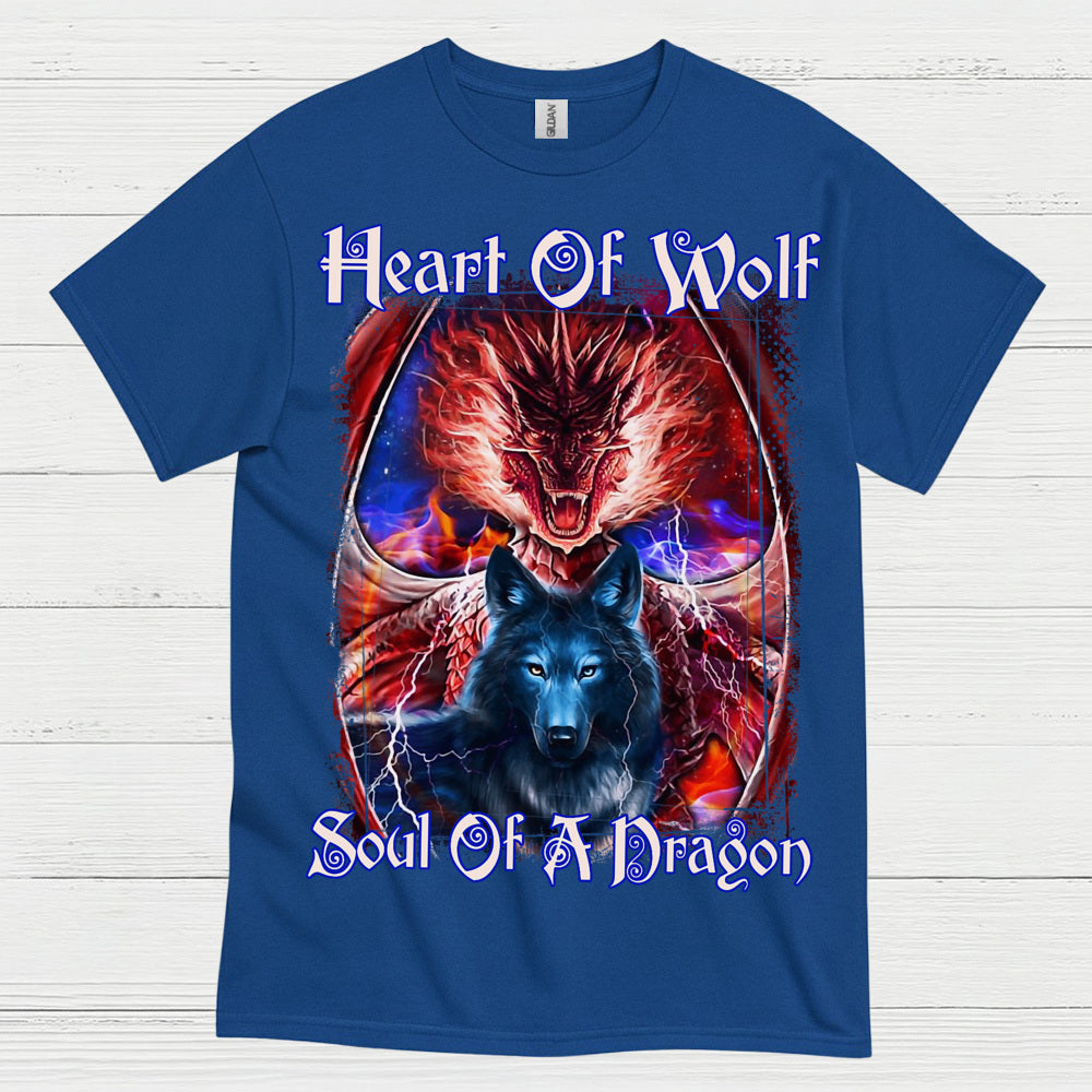 Heart Of Wolf Soul Of A Dragon T Shirt