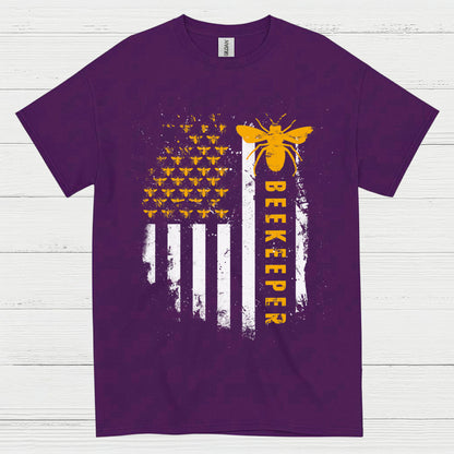 Beekeeper American Flag Bee Lover T Shirt
