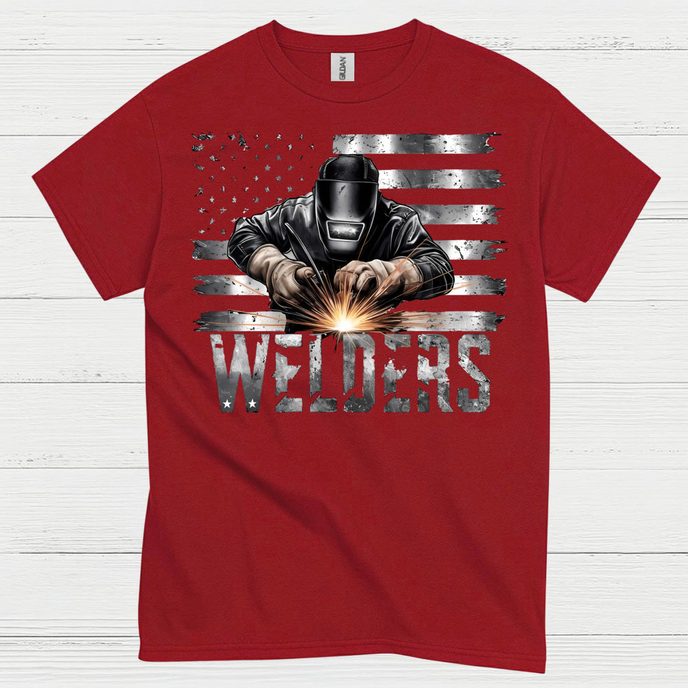 American Flag Welders T Shirt