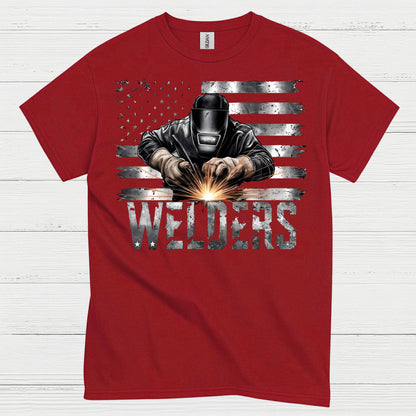 American Flag Welders T Shirt