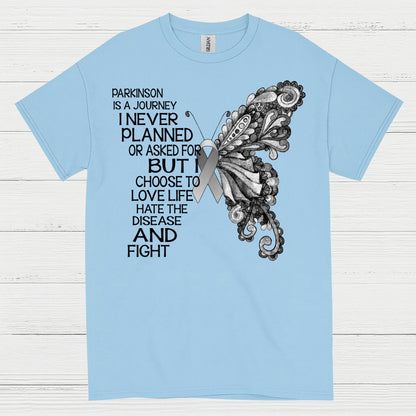 Parkinsons Journey Love Life Fight T Shirt