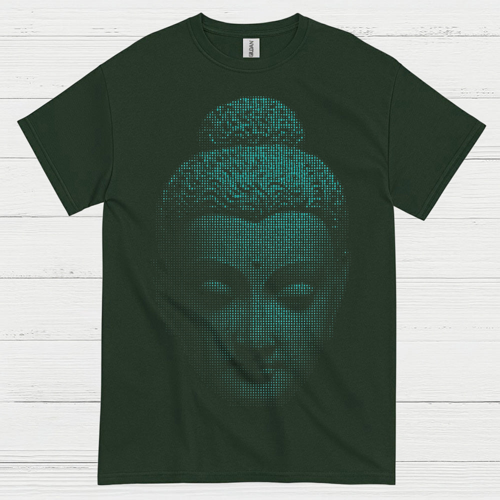 Digital Buddha Face Meditation T Shirt