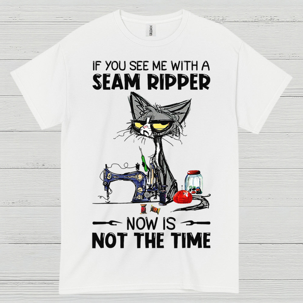 Seam Ripper Cat Sewing Humor T Shirt