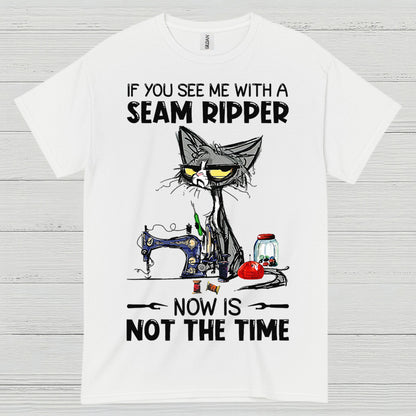 Seam Ripper Cat Sewing Humor T Shirt