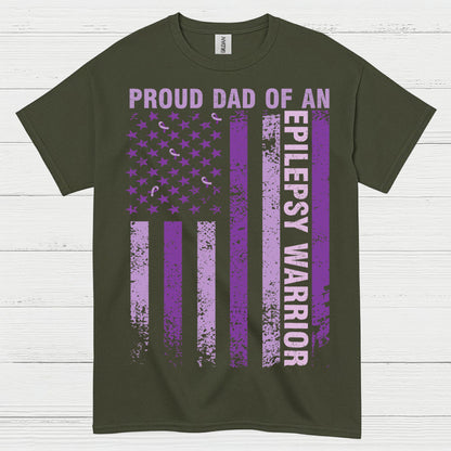 Proud Dad Epilepsy Warrior Flag T Shirt