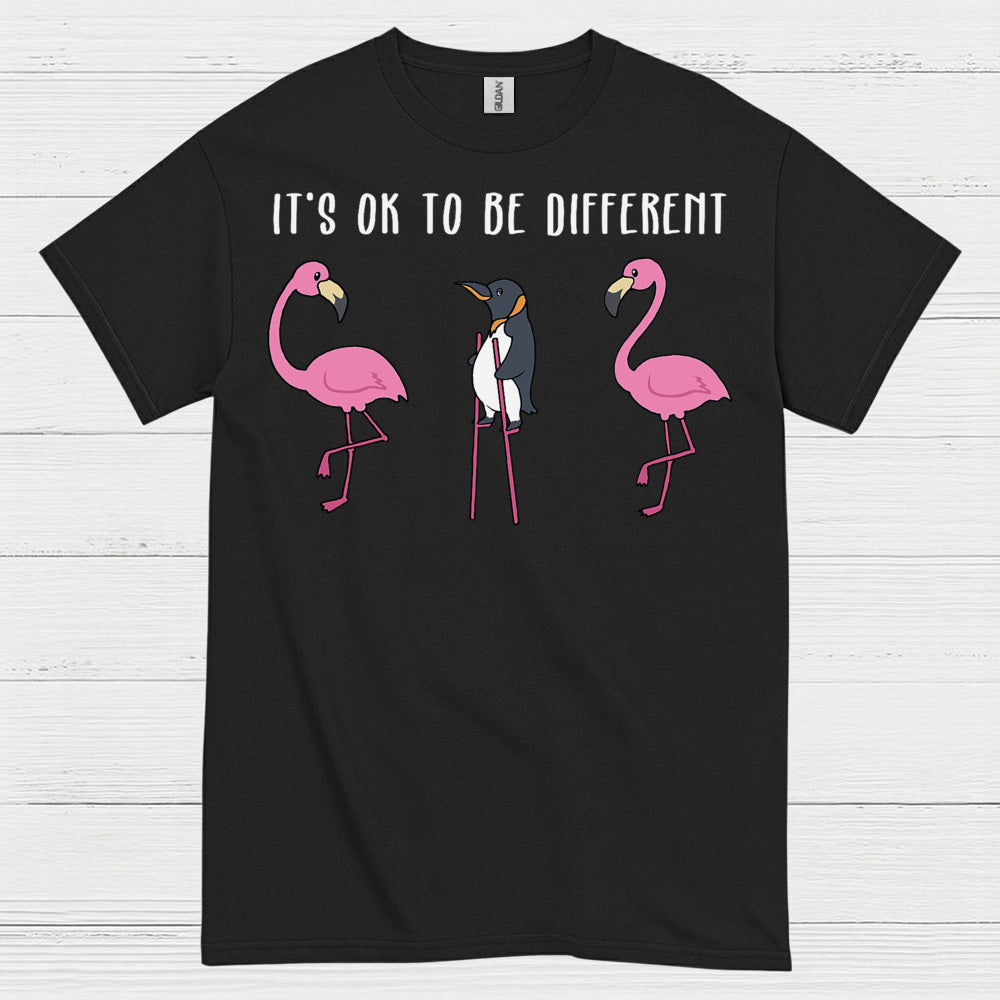 It’s Ok To Be Different Penguin Quote T Shirt