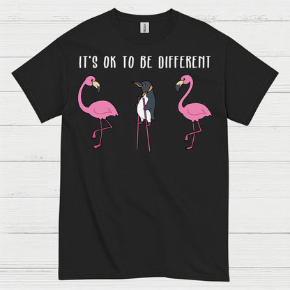 It’s Ok To Be Different Penguin Quote T Shirt