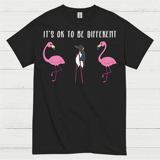 It’s Ok To Be Different Penguin Quote T Shirt